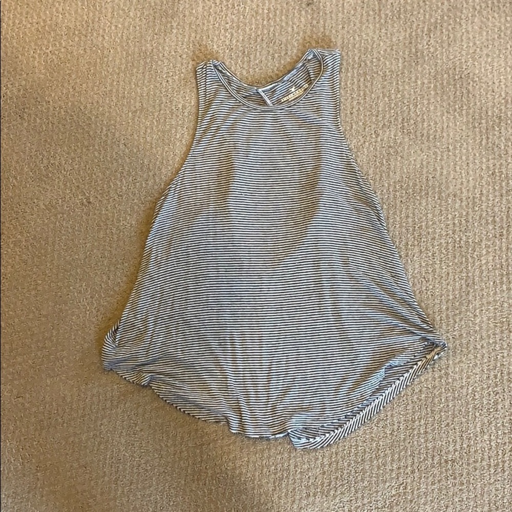 Open back striped tank top